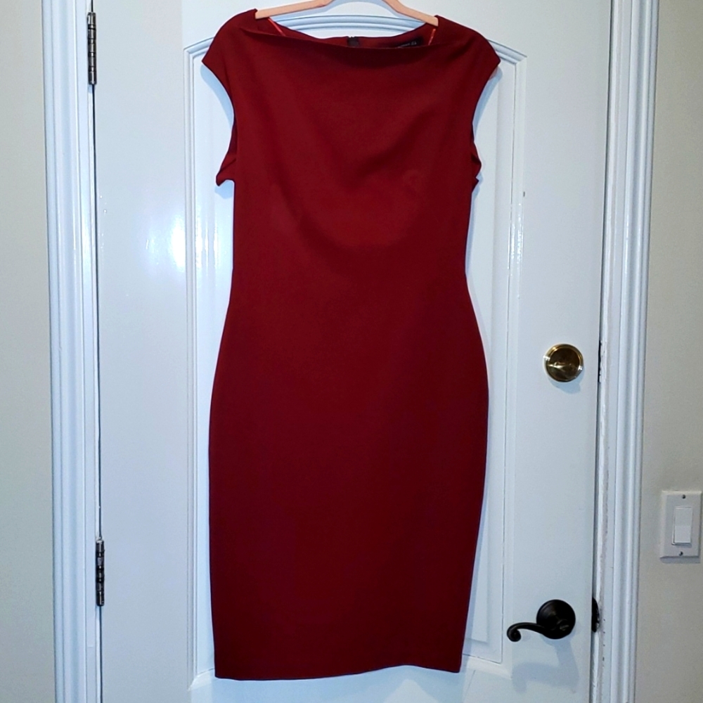 Zara burgundy midi sleeveless dress size L